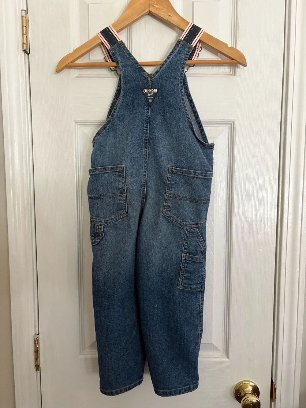 OshKosh B'gosh Blue Denim Overalls with Logo Patch